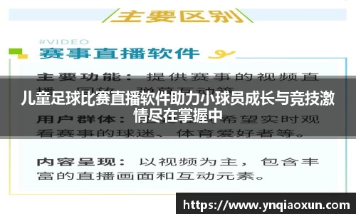 儿童足球比赛直播软件助力小球员成长与竞技激情尽在掌握中